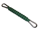 RedVex 550 lb Paracord / Survival Cobra Style Lanyard with 220 lb Steel Carabiners - 12" - Green