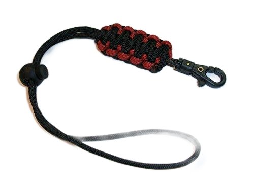 RedVex 550lb Paracord/Survival Lanyard - Black and Red - King Cobra Style with ABS Clip and Stopper - Choose Your Size