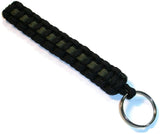 Redvex Thin Green Line Paracord Key Chain/Key Fob/Lanyard Pull - by Black with Green Line - 3", 4", 6", and 8" Lengths (Qty-1) - RedVex