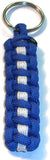 Redvex Thin White Line Paracord Key Chain/Key Fob/Lanyard Pull - by Blue with White Line - 3", 4", 6", and 8" Lengths (Qty-1) - RedVex