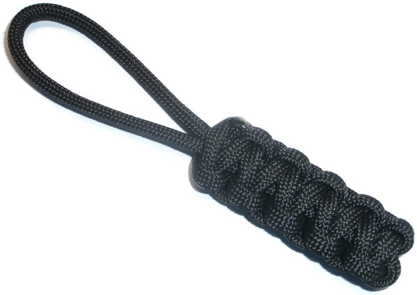 RedVex Zipper Pulls - Knife Lanyards - Equipment Lanyards - Paracord Cobra Style - Choose Your Color & Size (Qty 3) (Black, 4 inch) - RedVex