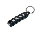 Thin White Line Paracord Key Chain / Key Fob / Lanyard Pull - by RedVex - Black with White Line - 3", 4", 6", and 8" Lengths (Qty-1) - RedVex