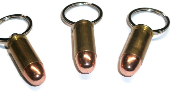 Bullet Keychain ACP 45 Auto Full Metal Jacket Brass Casing