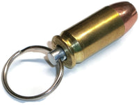 Bullet Keychain .45 ACP 45 Hollow Point Metal Jacket Brass Casing - RedVex