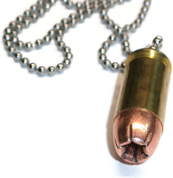 Bullet Necklace .45 ACP Hollow Point Full Metal Jacket Brass Casing - Qty-3 - RedVex