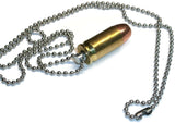 Bullet Necklace Neck Chain .45 ACP Hollow Point Metal Jacket Brass Casing - RedVex