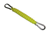 RedVex 550 lb Paracord/Survival Cobra Style Lanyard with 220 lb Steel Carabiners - 12" - Bright Yellow