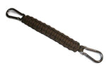RedVex 550 lb Paracord/Survival Cobra Style Lanyard with 220 lb Steel Carabiners - 12" - Brown