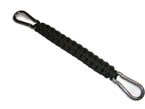 RedVex 550 lb Paracord/Survival Cobra Style Lanyard with 220 lb Steel Carabiners - 12" - OD Green