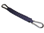 RedVex 550 lb Paracord/Survival Cobra Style Lanyard with 220 lb Steel Carabiners - 12" - Purple