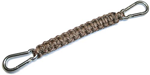 RedVex 550 lb Paracord/Survival Cobra Style Lanyard with 220 lb Steel Carabiners - 9" - Desert Camo - RedVex