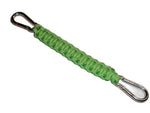 RedVex 550 lb Paracord/Survival Cobra Style Lanyard with 220 lb Steel Carabiners - 9" - Lime Green