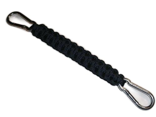 RedVex 550 lb Paracord/Survival Cobra Style Lanyard with 220 lb Steel Carabiners - 9" - Navy Blue