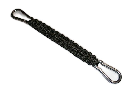 RedVex 550 lb Paracord/Survival Cobra Style Lanyard with 220 lb Steel Carabiners - 9" - OD Green