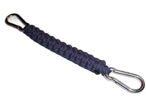 RedVex 550 lb Paracord/Survival Cobra Style Lanyard with 220 lb Steel Carabiners - 9" - Purple