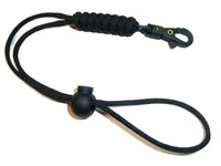 RedVex 550lb Paracord / Survival Lanyard - 12" - Black - Rattlesnake - Sawtooth Style - Choose Your Clip