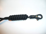 RedVex 550lb Paracord / Survival Lanyard - 12" - Black - Rattlesnake - Sawtooth Style - Choose Your Clip - RedVex