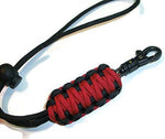 RedVex 550lb Paracord / Survival Lanyard - Black and Red - King Cobra Style with ABS Clip and Stopper - Choose your size (10 inch)
