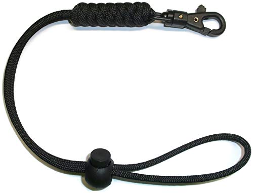 RedVex 550lb Paracord/Survival Lanyard - 12" - Black - Rattlesnake - Sawtooth Style - ABS Clip - RedVex