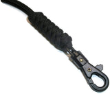 RedVex 550lb Paracord/Survival Lanyard - 12" - Black - Rattlesnake - Sawtooth Style - Choose Your Clip