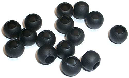 RedVex Black European Acrylic Drum Beads - 10mm x 8mm - Qty of 100 - RedVex