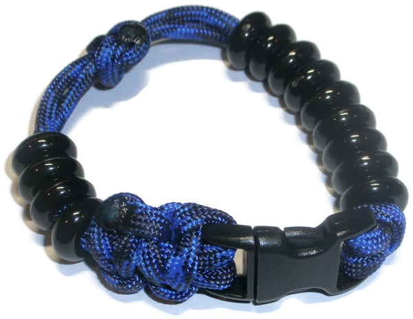 RedVex Compact Pace Counter Bead Bracelet - Land Navigation Bracelet - Choose Your Size and Color - Customization Available (Black and Blue, 10 inch) - RedVex