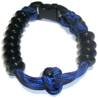 RedVex Compact Pace Counter Bead Bracelet - Land Navigation Bracelet - Choose Your Size and Color - Customization Available (Black and Blue, 8 inch) - RedVex