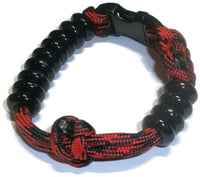 RedVex Compact Pace Counter Bead Bracelet - Land Navigation Bracelet - Choose Your Size and Color - Customization Available (Black and Red, 7 inch) - RedVex