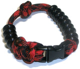 RedVex Compact Pace Counter Bead Bracelet - Land Navigation Bracelet - Choose Your Size and Color - Customization Available (Black and Red, 9.5 inch) - RedVex