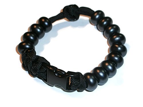 RedVex Pace Counter Bead Paracord Survival Bracelet - Black - fits 7"-7.5" Wrist - Custom Lengths Available - RedVex