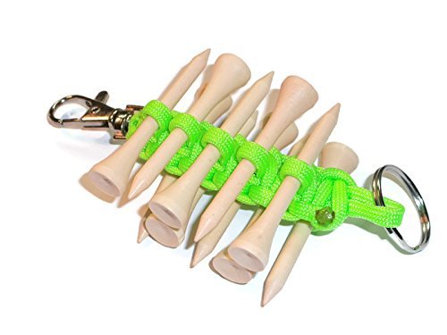RedVex Paracord Golf Tee Holder - Lime Green - Holds 10 Golf Tees - RedVex