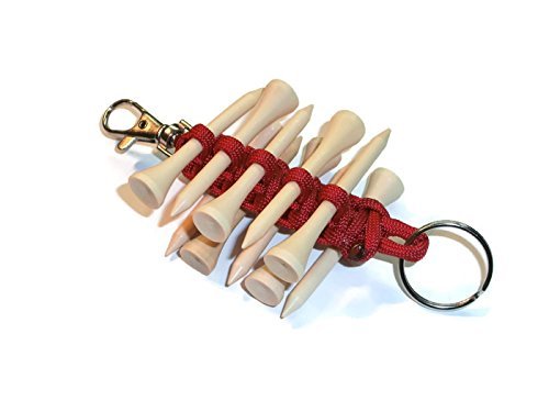 RedVex Paracord Golf Tee Holder - Red- Holds 10 Golf Tees - RedVex