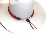 RedVex Paracord Hat Band - Cowboy Hat Band - Choose Your Color and Style (Cobra (`3/4"), Black and Red 2-Tone) - RedVex