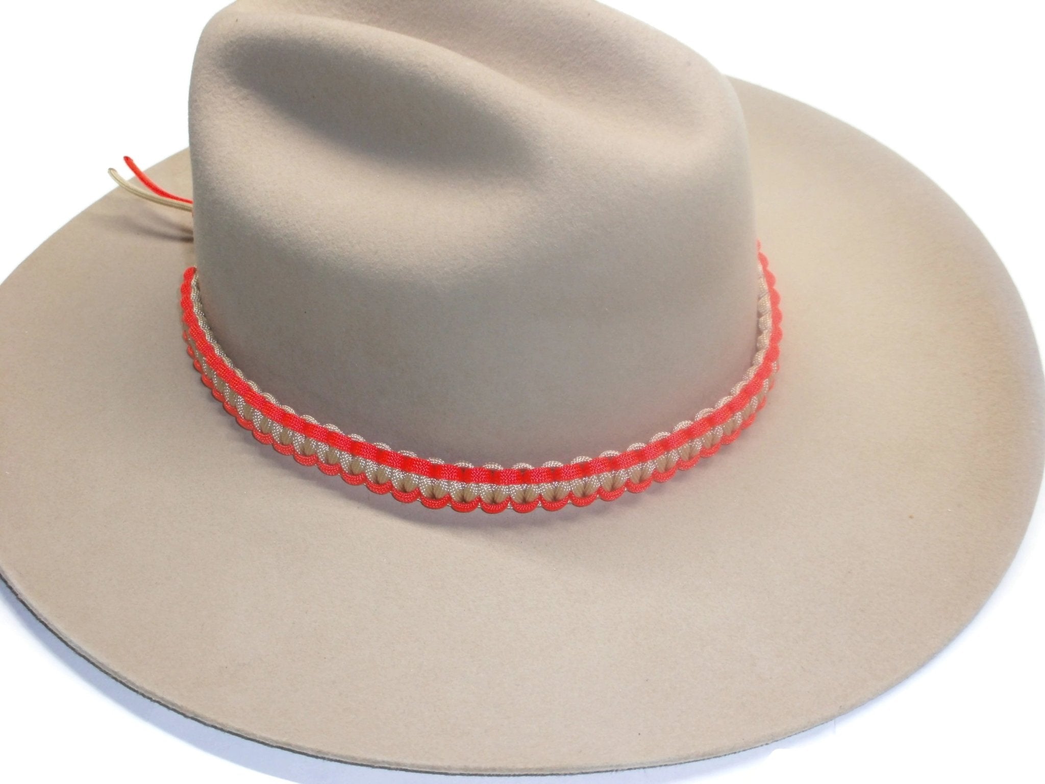 Steel Bead & Leather Cowboy Hat Band Tan