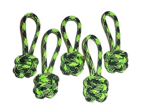 RedVex Paracord Zipper Pulls/Lanyards - Lot of 5 - ~2.5 - Zombie Outbreak Green - RedVex