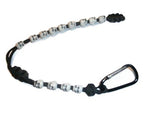 RedVex Ranger Pace Counter Skull Beads Black Cord - 13 inches - Choose Your Skull Color and Attachment (White Skulls, Aluminum Carabiner) - RedVex