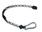 RedVex Ranger Pace Counter Skull Beads Black Cord - 13 inches - Choose Your Skull Color and Attachment (White Skulls, Steel Carabiner) - RedVex