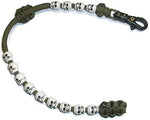 RedVex Ranger Pace Counter Skull Beads OD Green Cord - 13 inches - Choose Your Skull Color and Attachment (White Skulls, ABS Clip) - RedVex