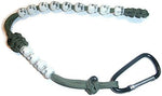 RedVex Ranger Pace Counter Skull Beads OD Green Cord - 13 inches - Choose Your Skull Color and Attachment (White Skulls, Aluminum Carabiner) - RedVex