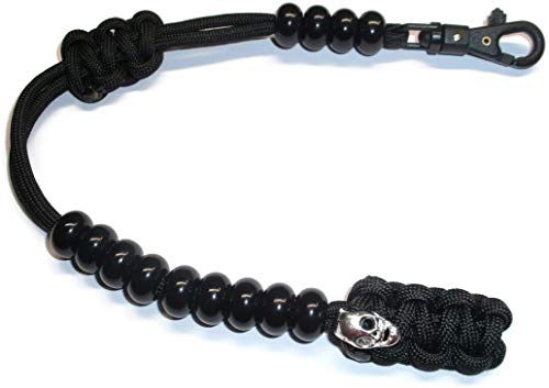 RedVex Ranger Style Cobra Pace Counter Beads Paracord/Survival 13" - Black with Metal Skull - RedVex