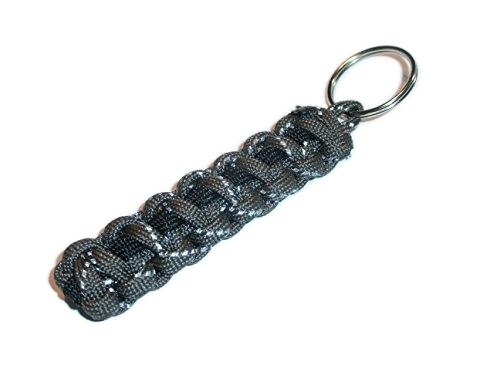 RedVex Reflective OD Green with Thin Black Line Paracord Key Chain/Key Fob/Lanyard Pull Reflective OD Green with Solid Black Line - 3", 4", 6", and 8" Lengths (Qty-1) - RedVex