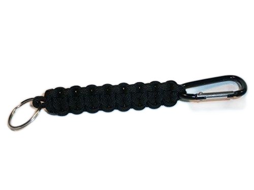 RedVex Spring Link Caribiner Clip with Paracord Strap, Black (Cobra Style with 2" Aluminum Carabiner) - RedVex