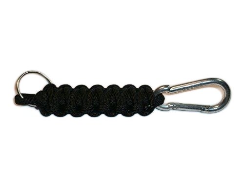 RedVex Spring Link Caribiner Clip with Paracord Strap, Black (King Cobra Style with 2" Steel Carabiner) - RedVex