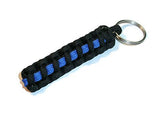 Redvex Thin Blue Line Handcuffs Key Chain/Key Fob/Lanyard Pull - by Black with Blue Line and Handcuffs - 4" Length - Qty 1 - RedVex