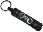 RedVex Thin Gray Line Handcuffs Key Chain/Key Fob Black with Gray Line and Handcuffs - 4" Length - RedVex