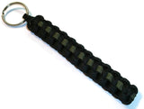 Redvex Thin Green Line Paracord Key Chain/Key Fob/Lanyard Pull - by Black with Green Line - 3", 4", 6", and 8" Lengths (Qty-1) - RedVex