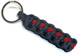 RedVex Thin Line Paracord Key Chain/Key Fob - Choose Your Colors - 3", 4", 6", and 8" Lengths (Qty-1) - RedVex