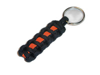 Redvex Thin Orange Line Paracord Key Chain/Key Fob/Lanyard Pull - by Black with Orange Line - 3", 4", 6", and 8" Lengths (Qty-1) - RedVex