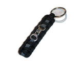 Thin Gray Line Handcuffs Key Chain / Key Fob by RedVex - Black with Gray Line and Handcuffs - 4" Length (Qty 1) - RedVex